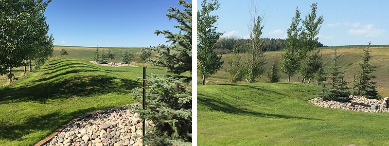 A finished sand treatment mound system